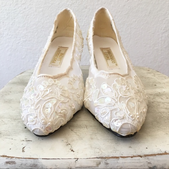 80s Sequin Beaded Bridal Cocktail Pump High Heels - Picture 8 of 10